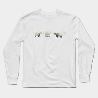 Badgers, Calla Lilies and Mushrooms Long Sleeve T-Shirt